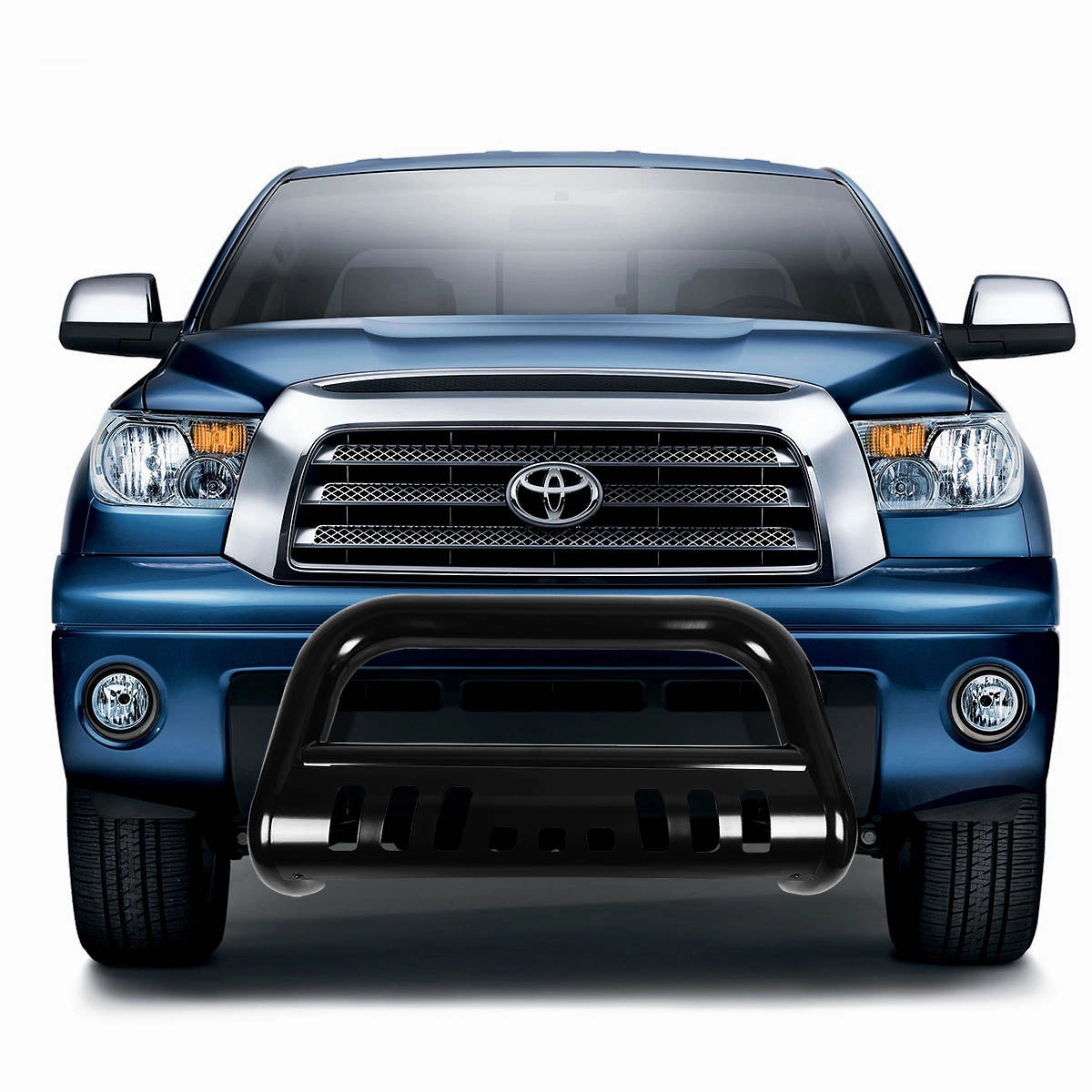 00-07 Toyota Tundra Sequioa Bull Bar w/Skid Plate - Stainless Steel - Black