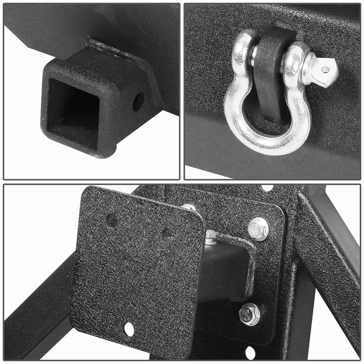 07-17 Jeep Wrangler JK Heavy Duty Steel Rear Bumper w/Hitch Receiver Tire Carrier