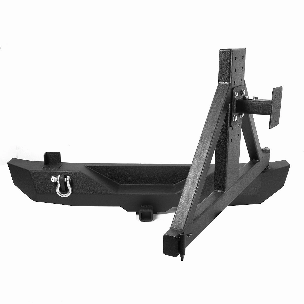 07-17 Jeep Wrangler JK Heavy Duty Steel Rear Bumper w/Hitch Receiver Tire Carrier