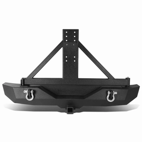 07-17 Jeep Wrangler JK Heavy Duty Steel Rear Bumper w/Hitch Receiver Tire Carrier