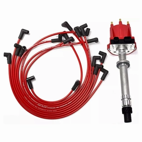 10495798 OEM Distributor HEI651R & Red Spark Plug Wires for GMC CHEVY 4.3L V6 TBI EFI 1985-199 6CYL Blazer S10 S15 Jimmy Sonoma C K Truck Pontiac Red Cap