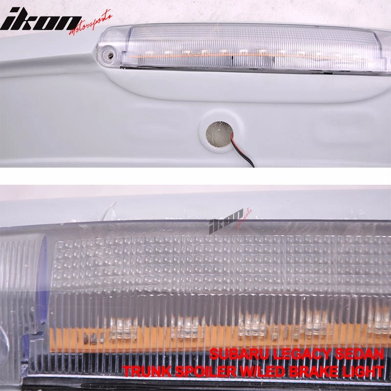 10-14 Subaru Legacy Sedan Black Rear Spoiler Wing LED Brake Light FRP