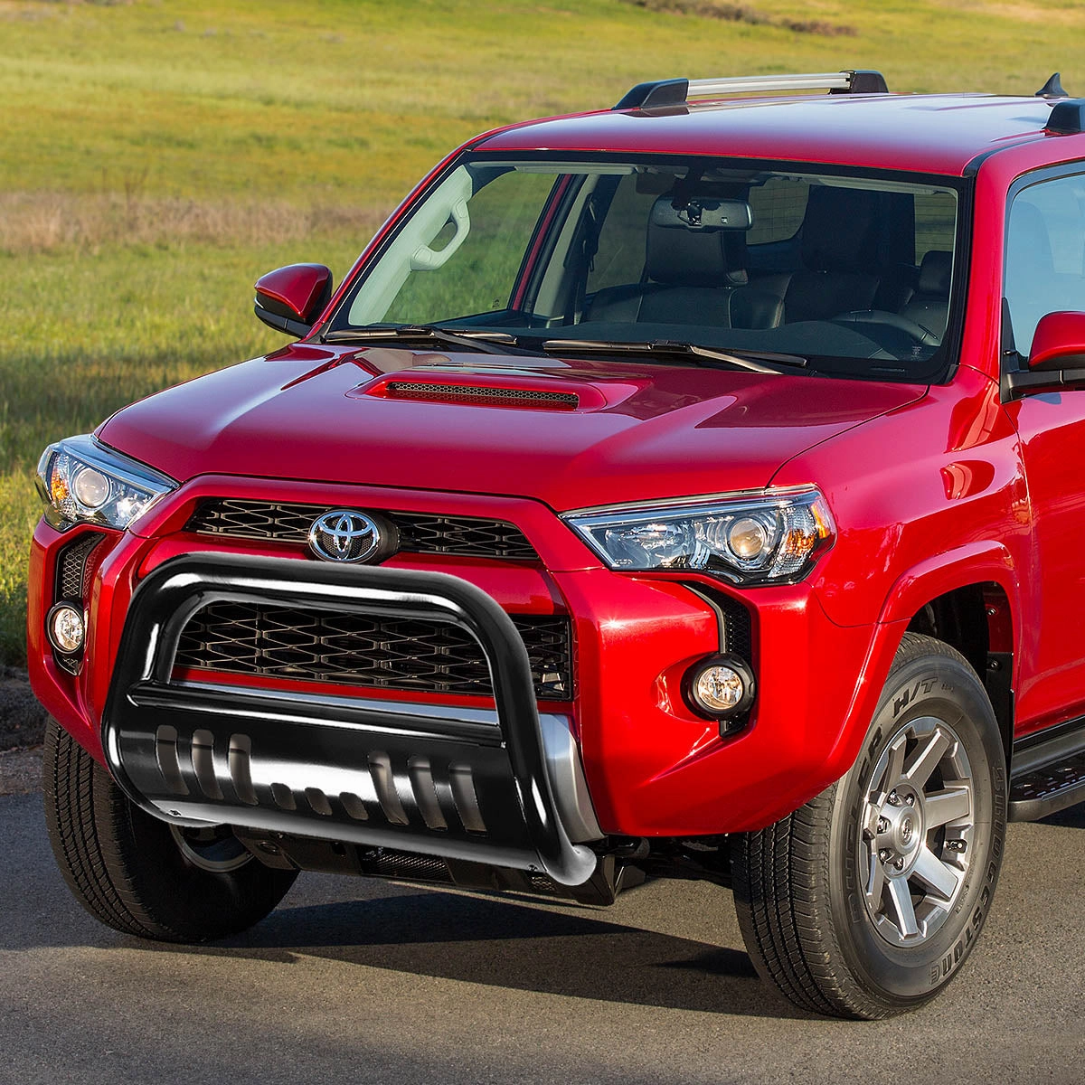 10-16 Toyota 4Runner Bull Bar w/Skid Plate - Stainless Steel - Black