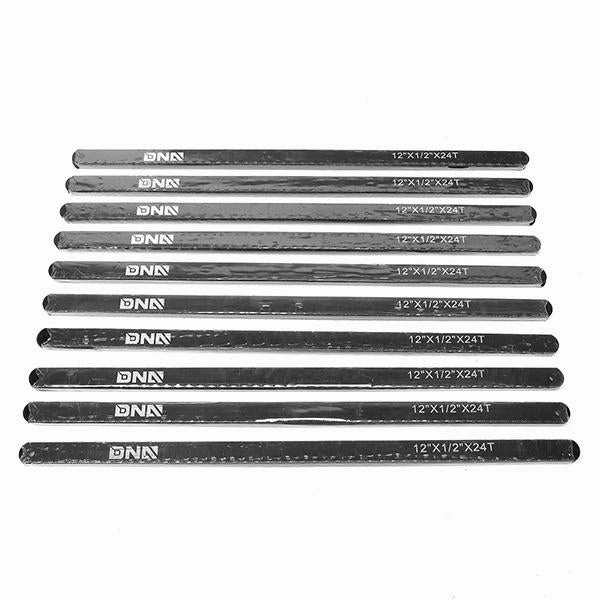 10-Pack 12 in. 24-TPI Durable Carbon Steel Hacksaw Blades