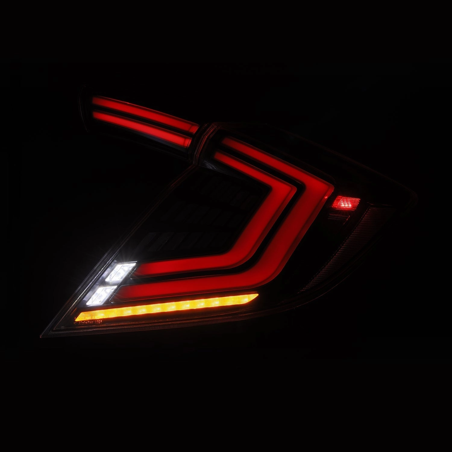 16-21 Honda Civic Hatchback NOVA-Series Prismatic LED Tail Lights Black