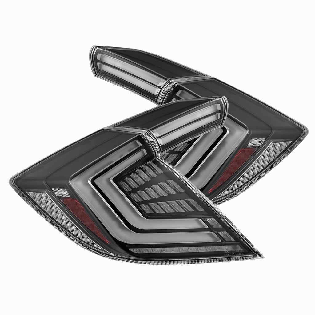 16-21 Honda Civic Hatchback NOVA-Series Prismatic LED Tail Lights Black