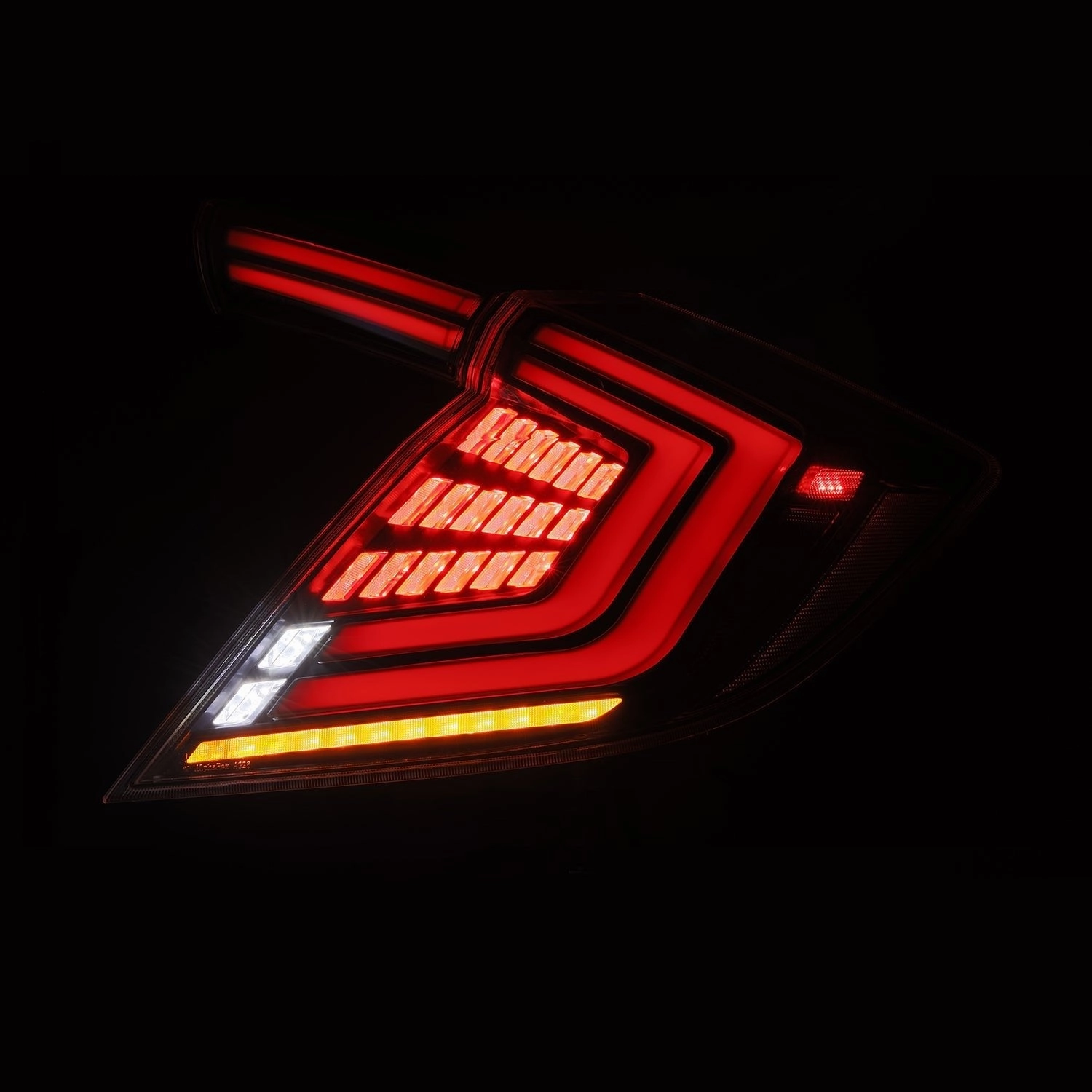 16-21 Honda Civic Hatchback NOVA-Series Prismatic LED Tail Lights Black