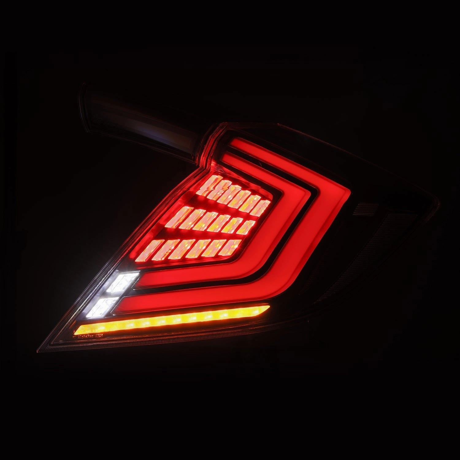 16-21 Honda Civic Hatchback NOVA-Series Prismatic LED Tail Lights Black