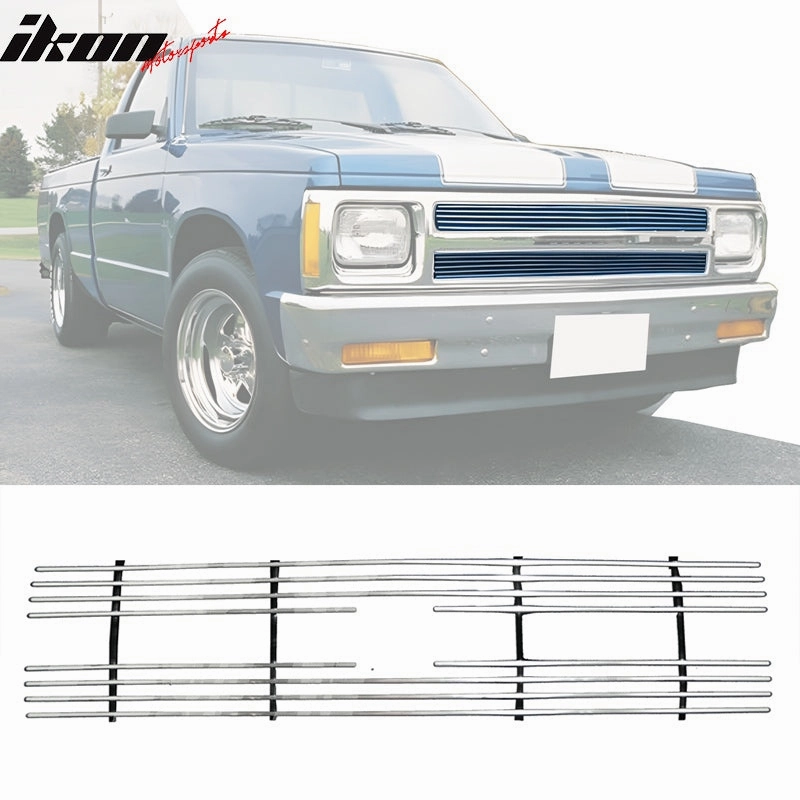 1991-1993 Chevrolet S10 Polished Silver Front Grile Insert Aluminum