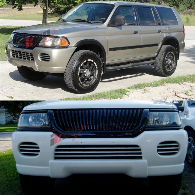 2000-2004  Mitsubishi Montero Sport Unpainted Vertical Hood Grille ABS