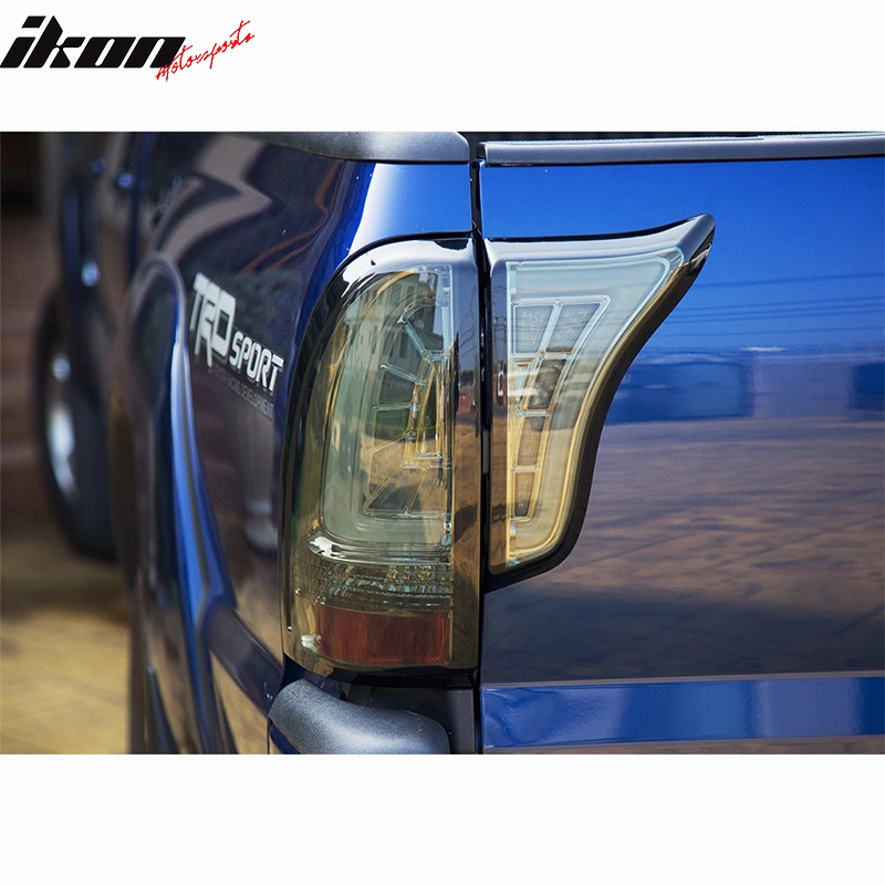 2005-2015 Toyota Tacoma Smoke Lens Chrome Housing LED Tail Lights