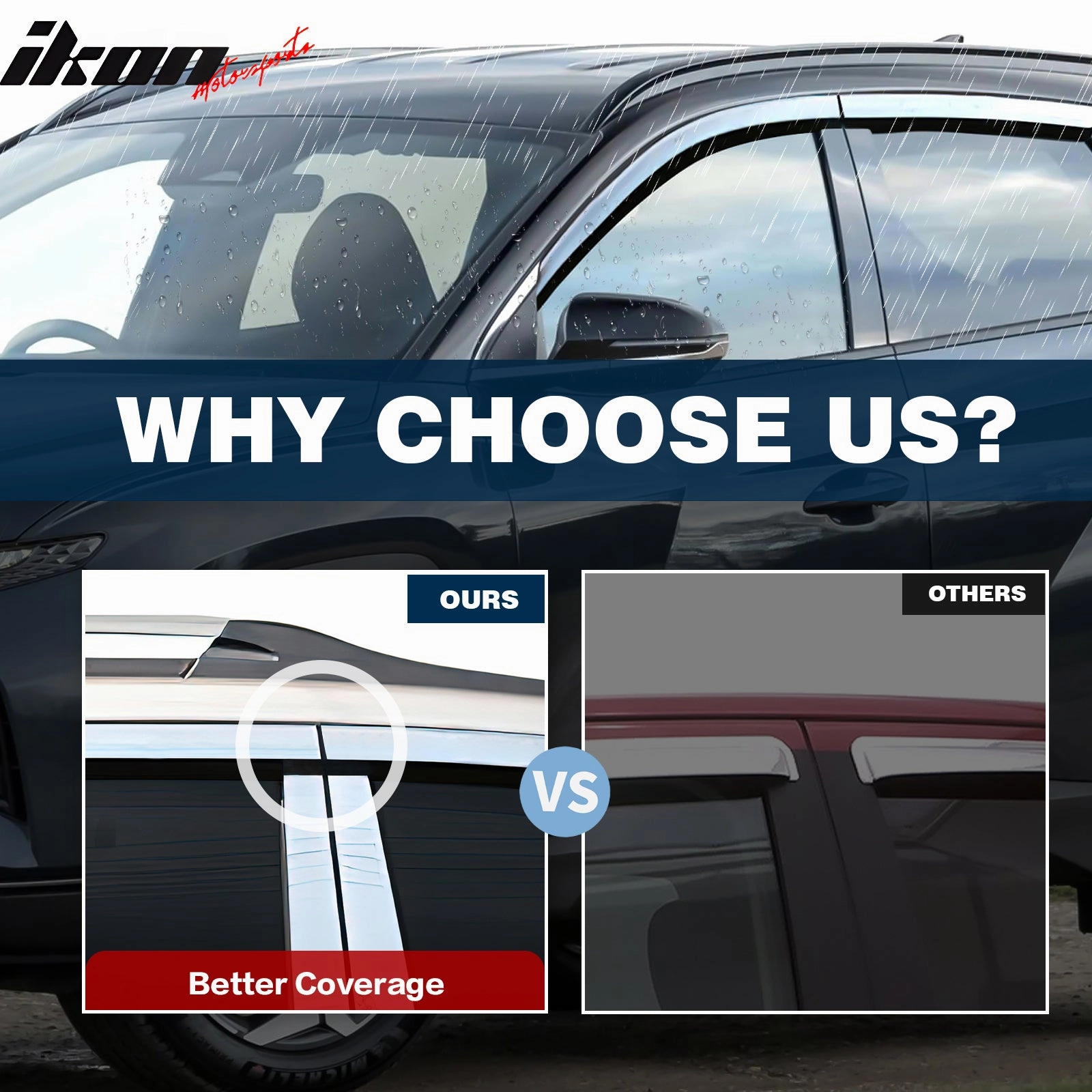 2006-2010 Hyundai Sonata Tape-On Dark Smoke 4PCS Window Visors ABS