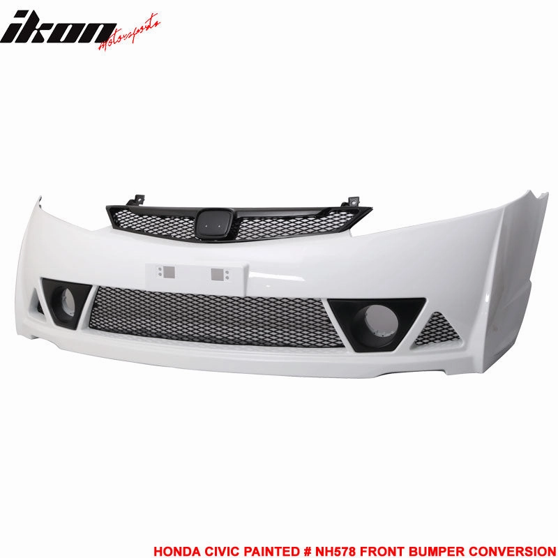 2006-2011 Honda Civic Mugen Style Painted Taffeta White Front Bumper