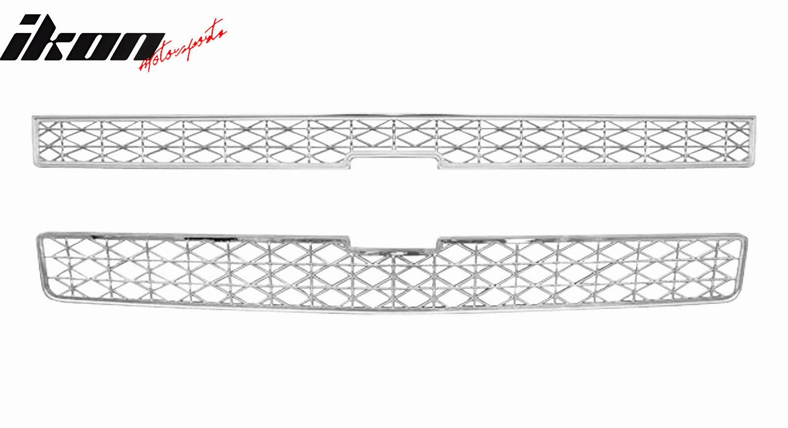 2007-2010 Chevy Silverado Chrome Front Bumper Upper Insert Grille ABS