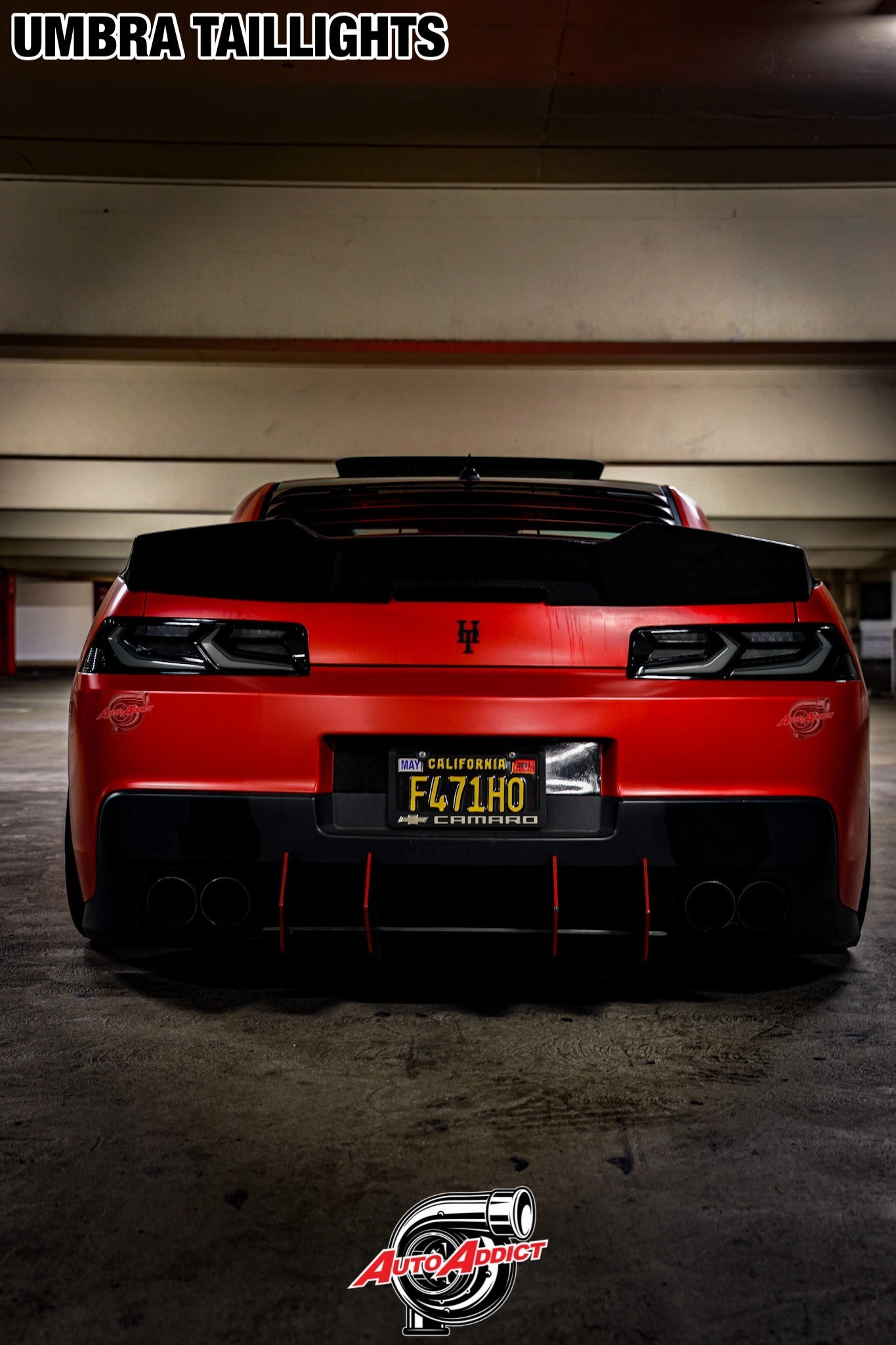 2012-2013 CHEVY CAMARO UMBRA LED TAILLIGHTS GLOSS BLACK/SMOKE LENS   CUSTOM HARNESS