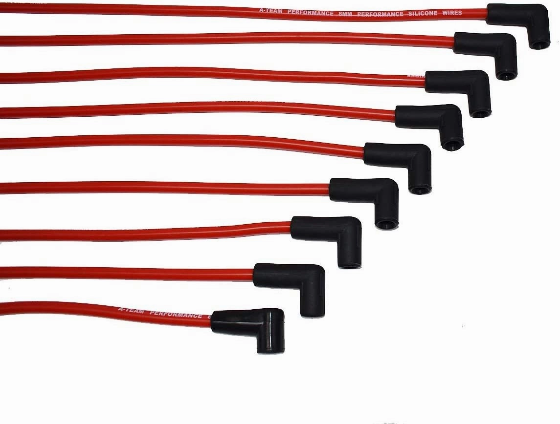 8.0mm Red Silicone Spark Plug Wires V6 V8 Compatible With Chevy Chevrolet GMC 4.3L 5.0L 5.7L TBI EFI