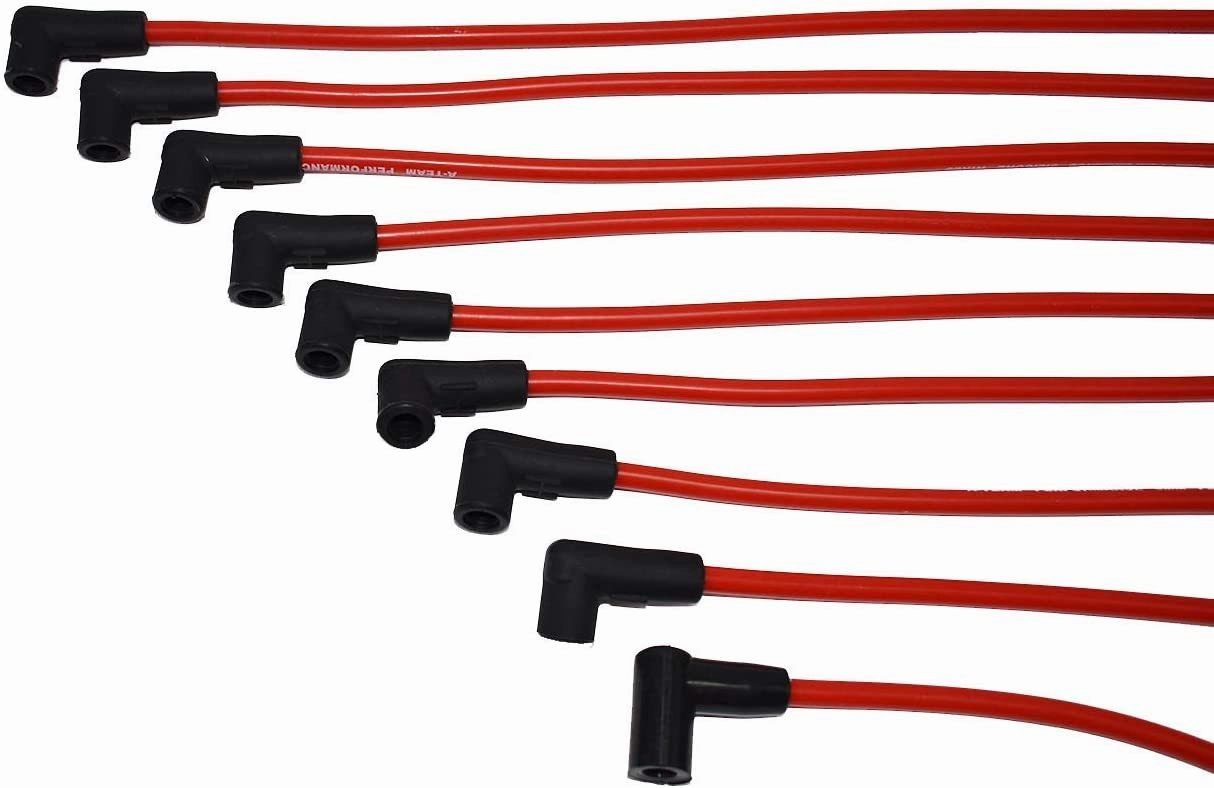 8.0mm Red Silicone Spark Plug Wires V6 V8 Compatible With Chevy Chevrolet GMC 4.3L 5.0L 5.7L TBI EFI
