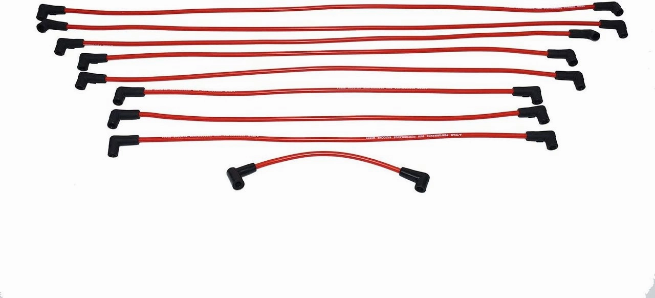 8.0mm Red Silicone Spark Plug Wires V6 V8 Compatible With Chevy Chevrolet GMC 4.3L 5.0L 5.7L TBI EFI