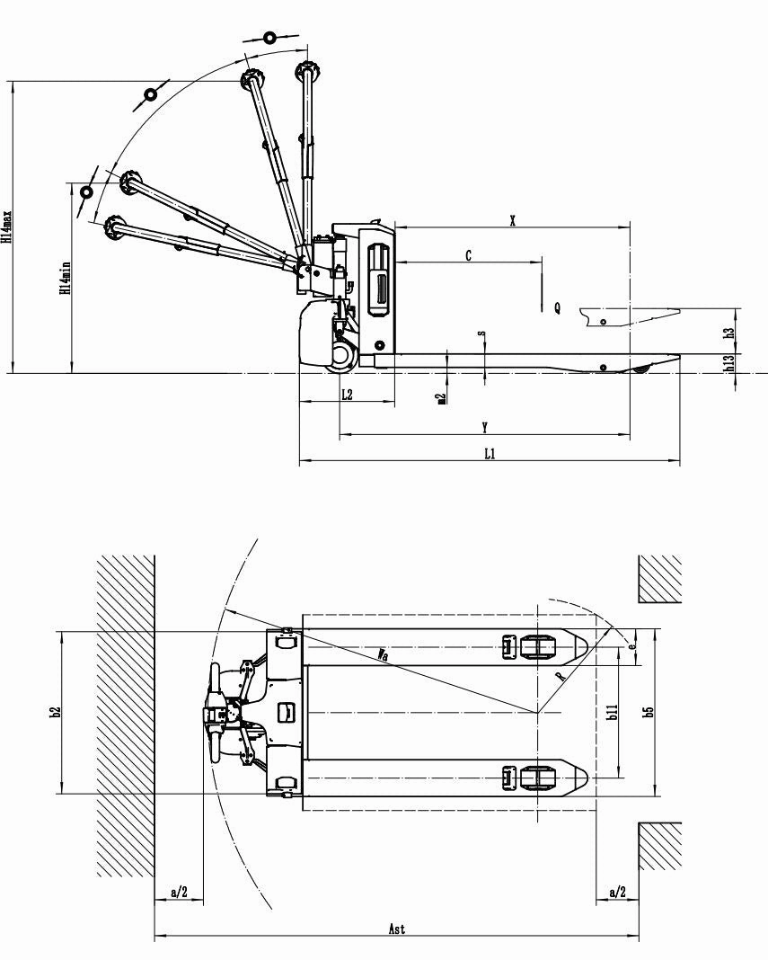 Aiko 1.5 Ton Fully Automatic Pedestrian Electric Pallet Truck Non-stop 4-5hrs with 1 Battery (560 x 1150mm) | Model : PT-AIKO-F4-150