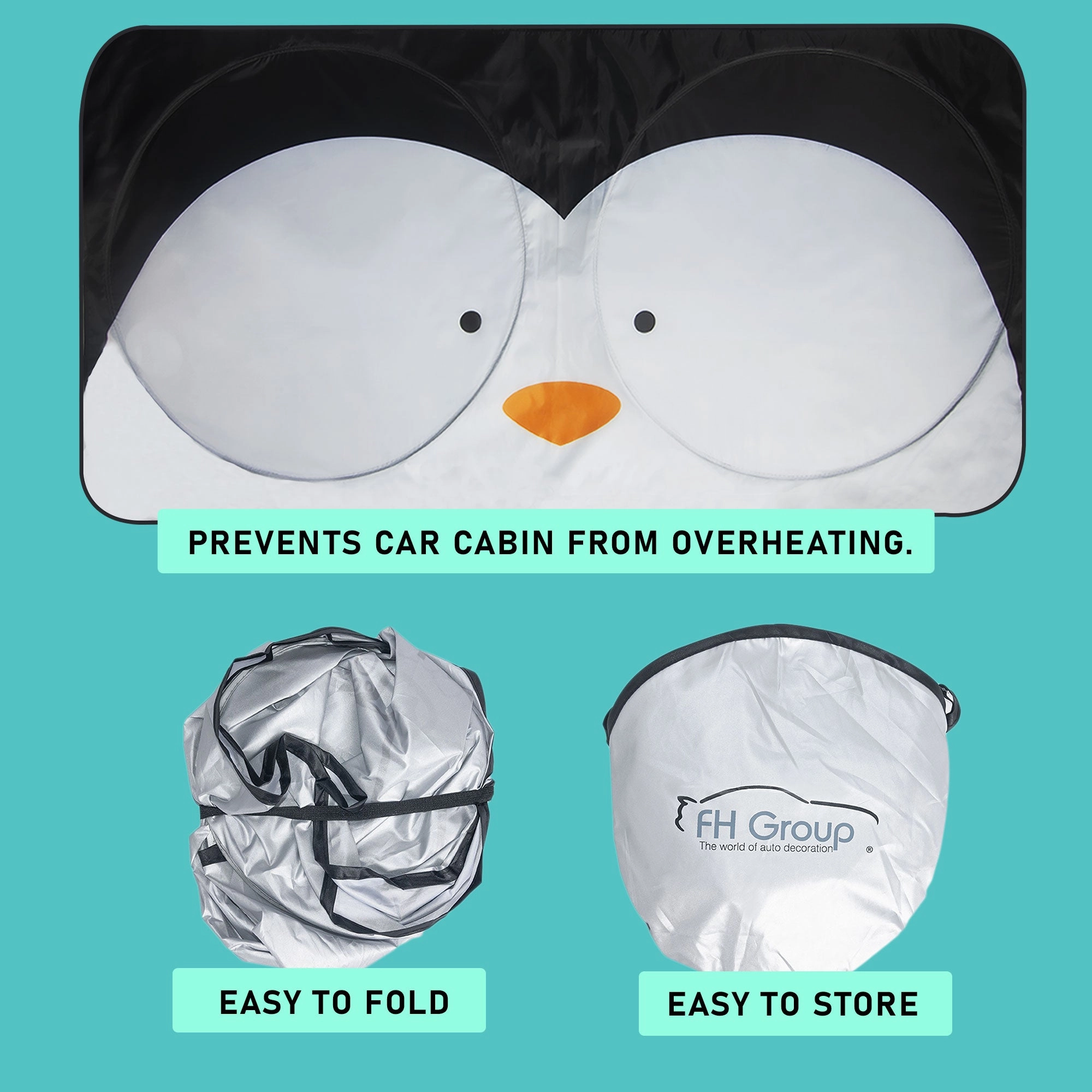 Arctic Penguin Car Windshield Sunshade Medium