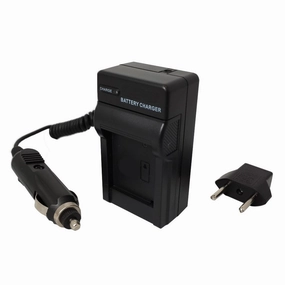 Batteries N Accessories BNA-WB-128 Digital Camera Battery Charger - Replacement for Panasonic DMW-CAC2 Charger, Compatible with Panasonic CGA-S004 Battery - 110/220V Fold-in Plug with Car & EU adapters