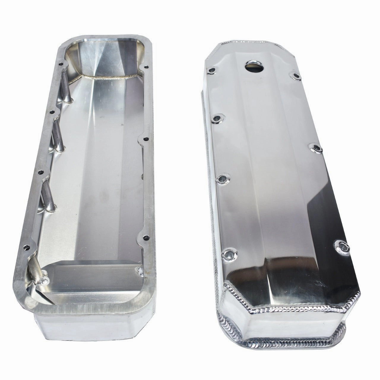 BBC Fabricated Tall Aluminum Valve Covers Polished Big Block Chevy 396 427 454