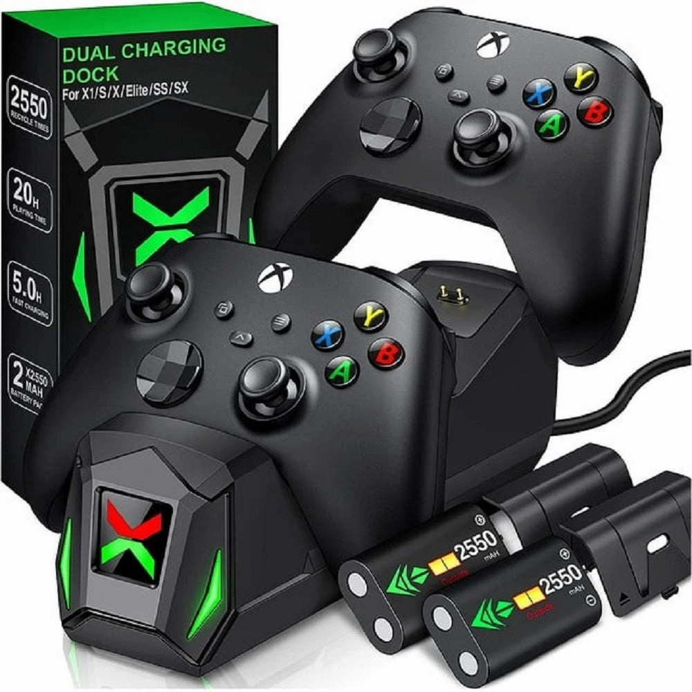 BEBONCOOL Charger Station for Xbox Series X Controller with 2 x 2550mAh Rechargeable Battery Pack