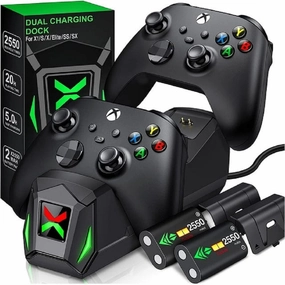 BEBONCOOL Charger Station for Xbox Series X Controller with 2 x 2550mAh Rechargeable Battery Pack