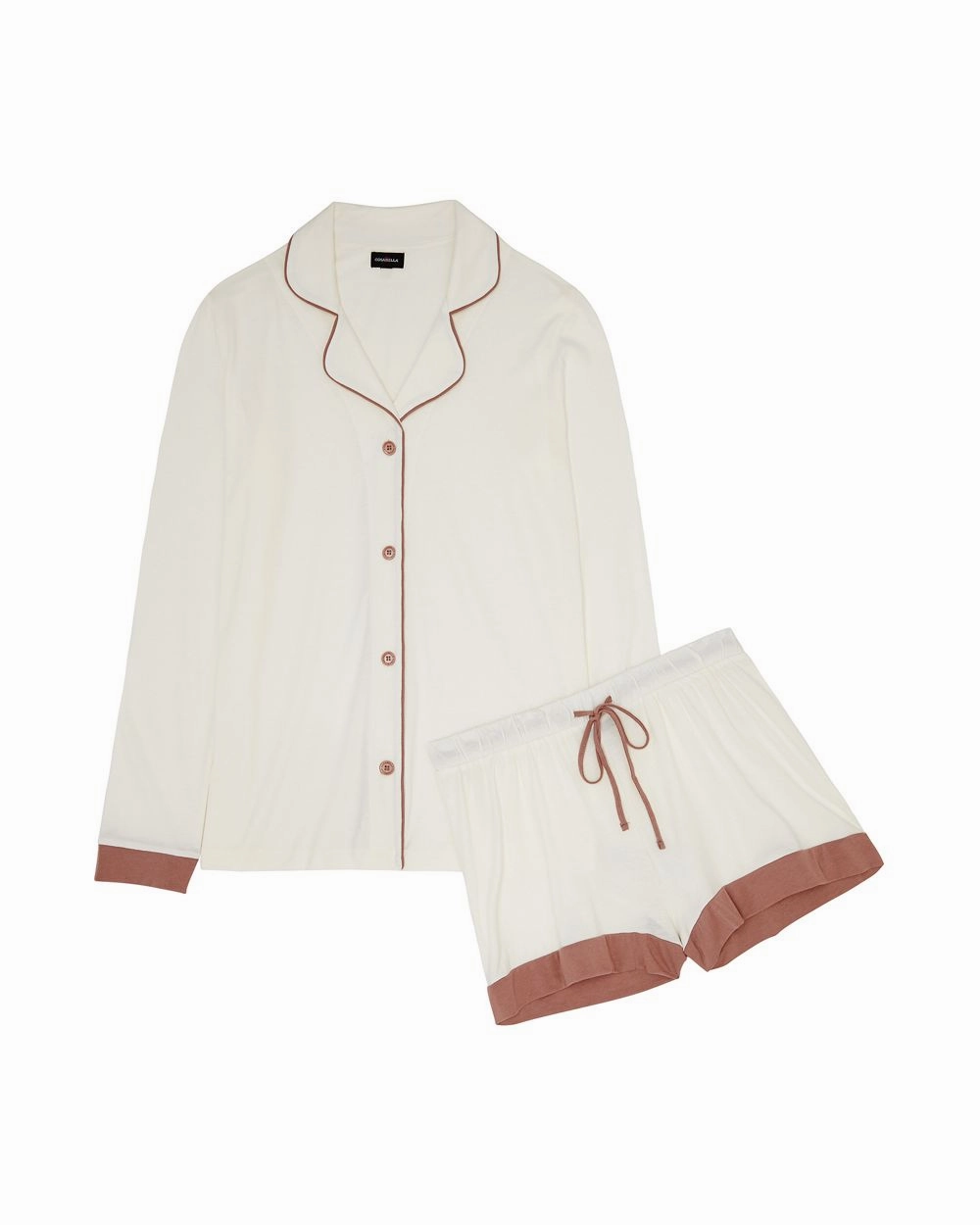 Bella Bridal Long Sleeve Top & Boxer Pajama Set