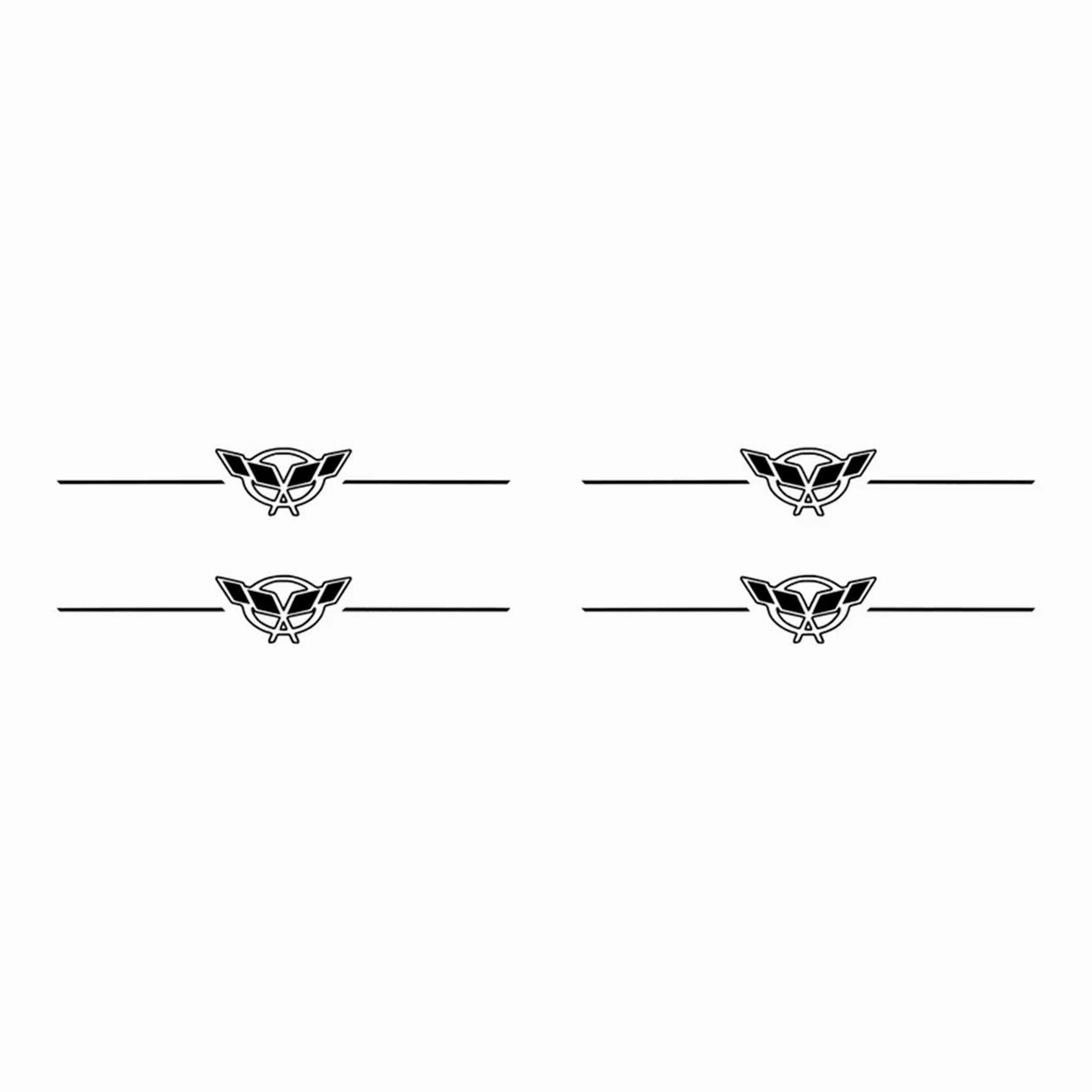 C5 Corvette Tail Light Lens Vinyl Decals - Gloss Black - Cross Flag