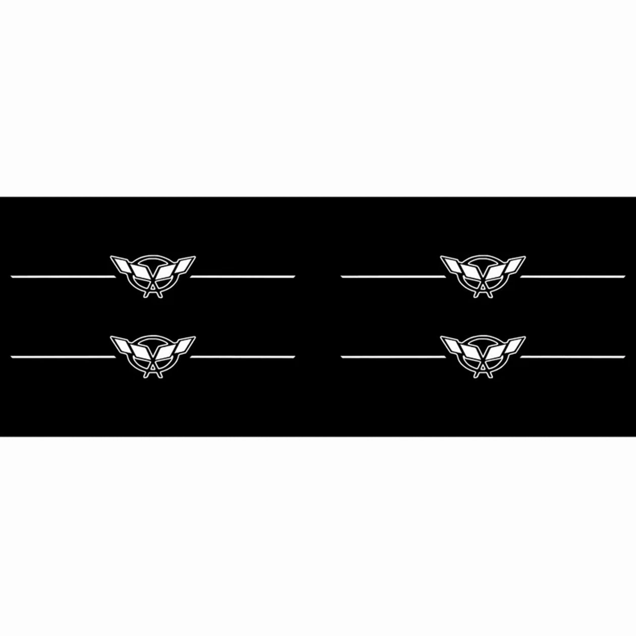 C5 Corvette Tail Light Lens Vinyl Decals - Gloss Black - Cross Flag