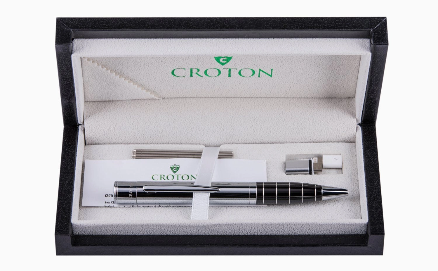 Croton Charger Power Bank 1,100MAH Ballpoint White Pen