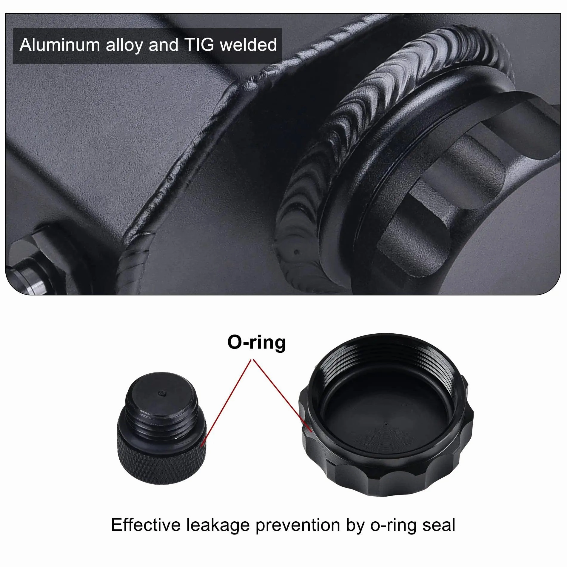 EVIL ENERGY Overflow Tank Coolant Radiator Tank Reservoir Expansion Universal Aluminum