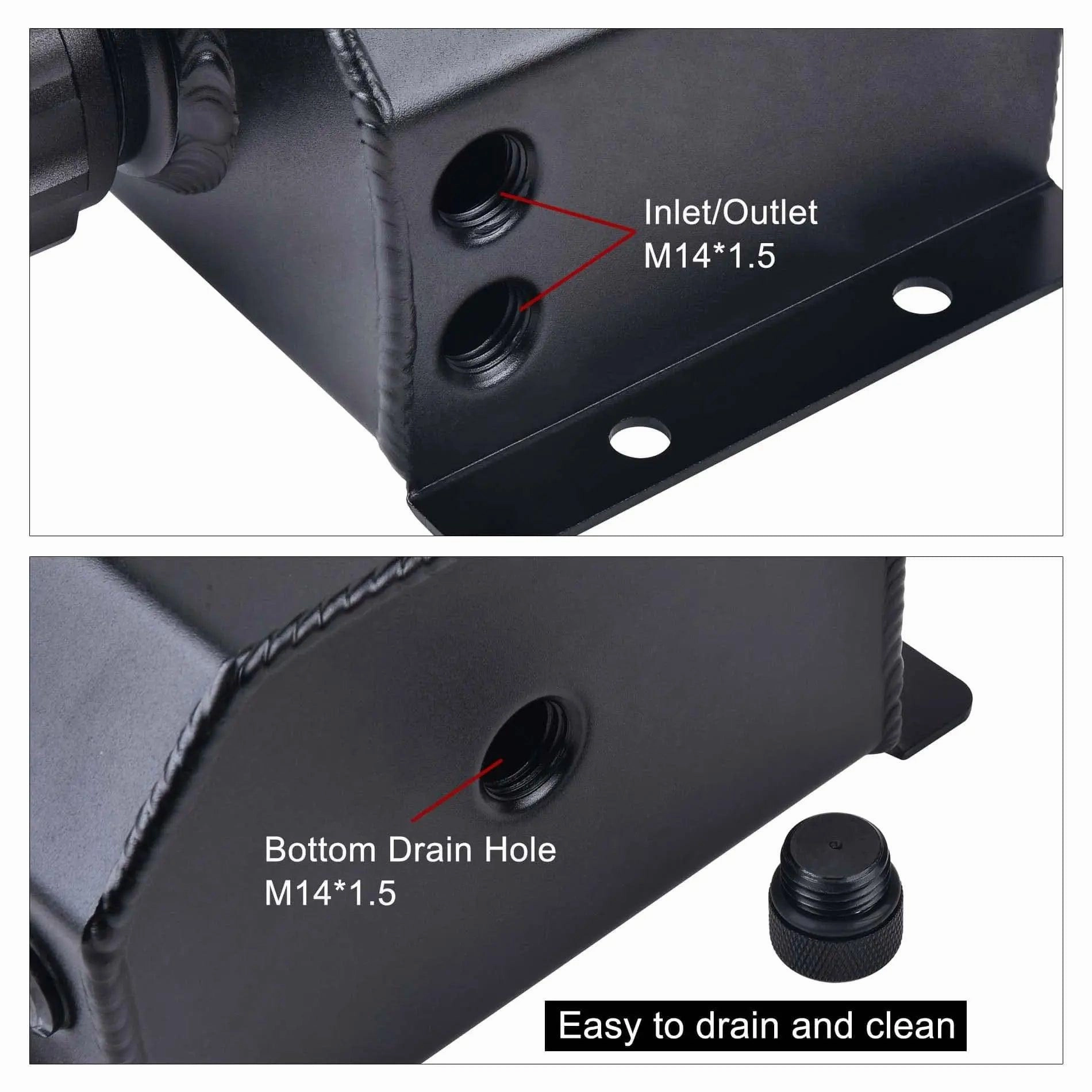 EVIL ENERGY Overflow Tank Coolant Radiator Tank Reservoir Expansion Universal Aluminum