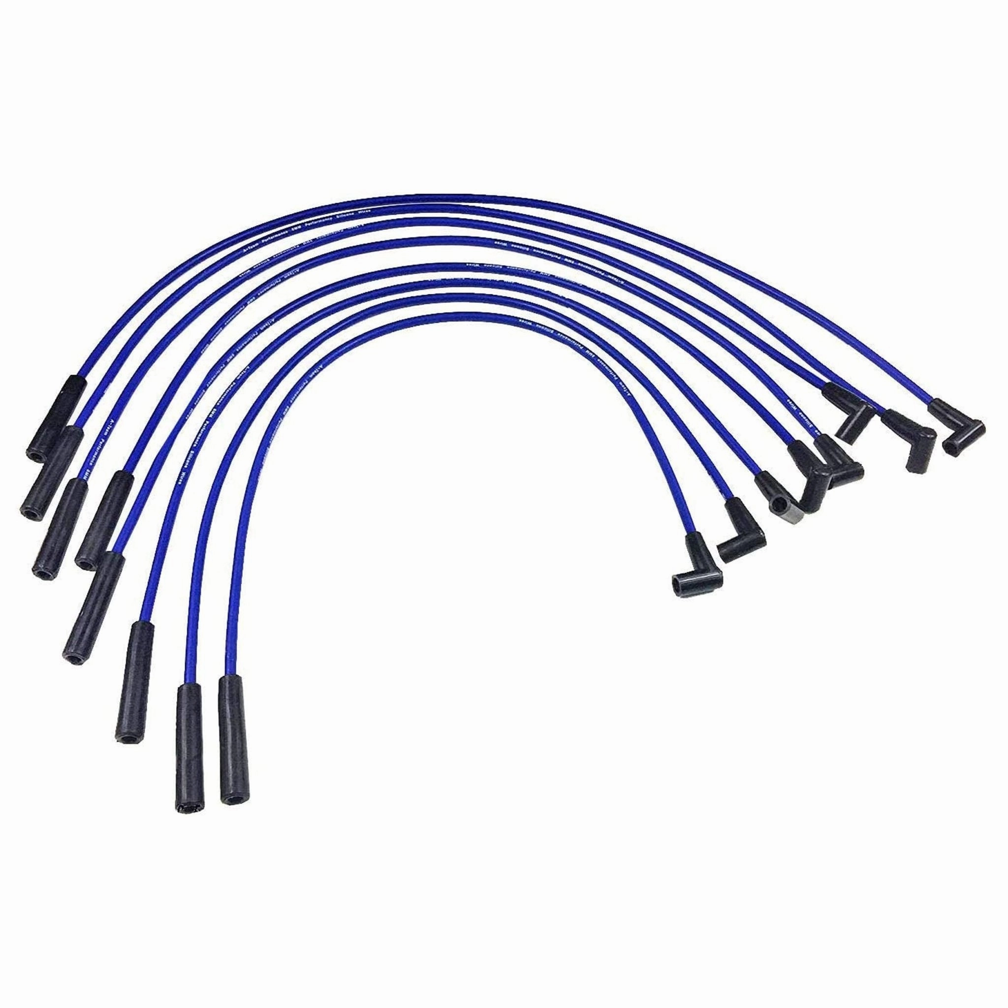 HEI Distributor with BBF Spark Plug Wires & HEI Pigtail Harness Complete Kit Compatible with Ford HD FE-FT 330 361 391 5-16" Shaft One-Wire Installation Blue Cap