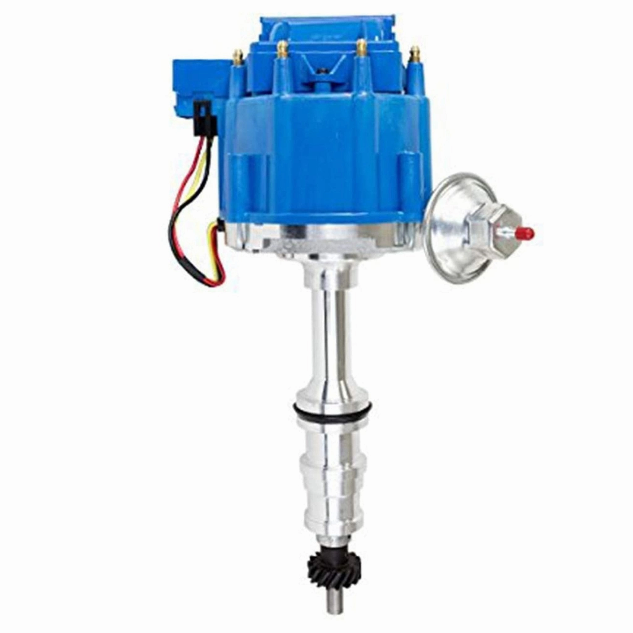 HEI Distributor with BBF Spark Plug Wires & HEI Pigtail Harness Complete Kit Compatible with Ford HD FE-FT 330 361 391 5-16" Shaft One-Wire Installation Blue Cap