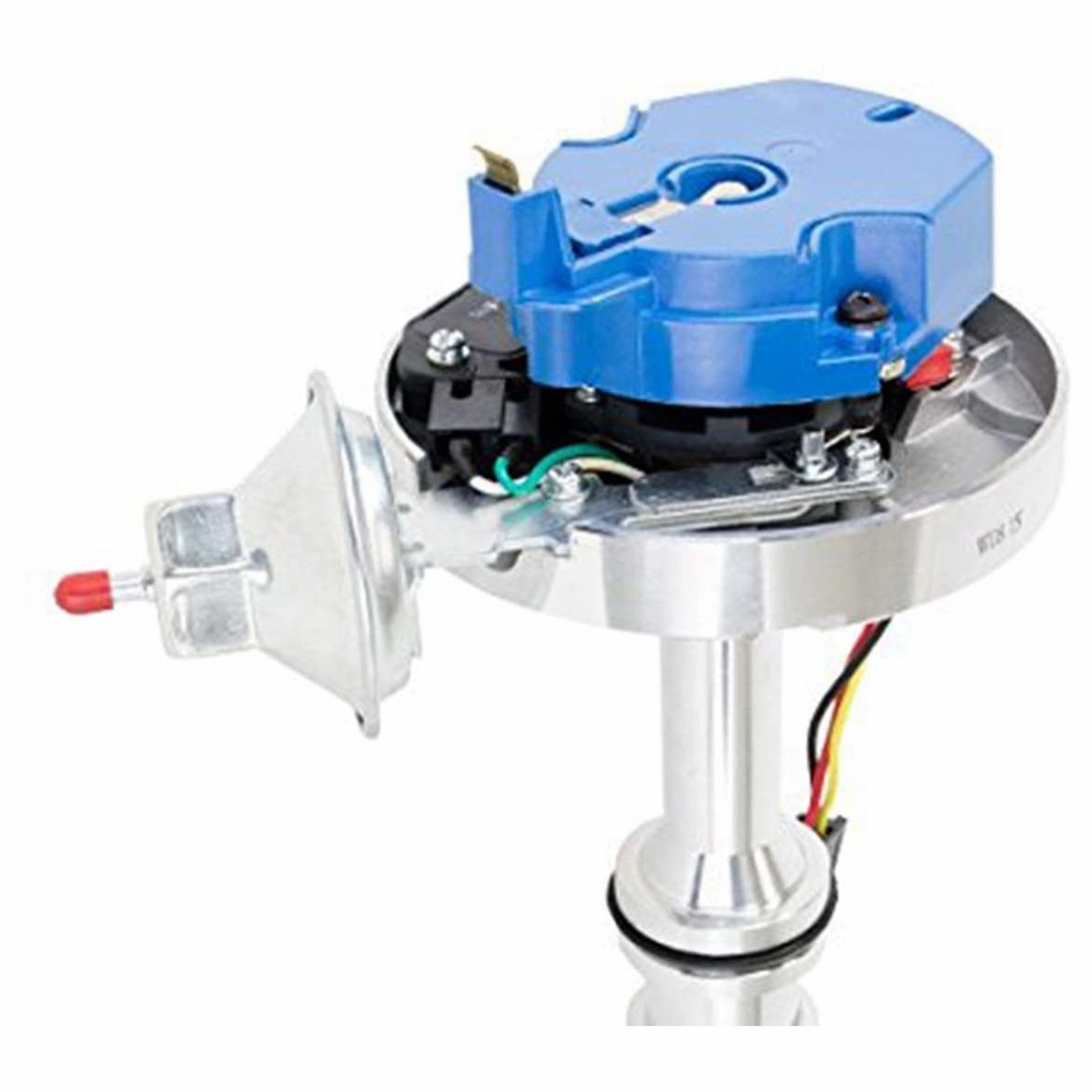 HEI Distributor with BBF Spark Plug Wires & HEI Pigtail Harness Complete Kit Compatible with Ford HD FE-FT 330 361 391 5-16" Shaft One-Wire Installation Blue Cap