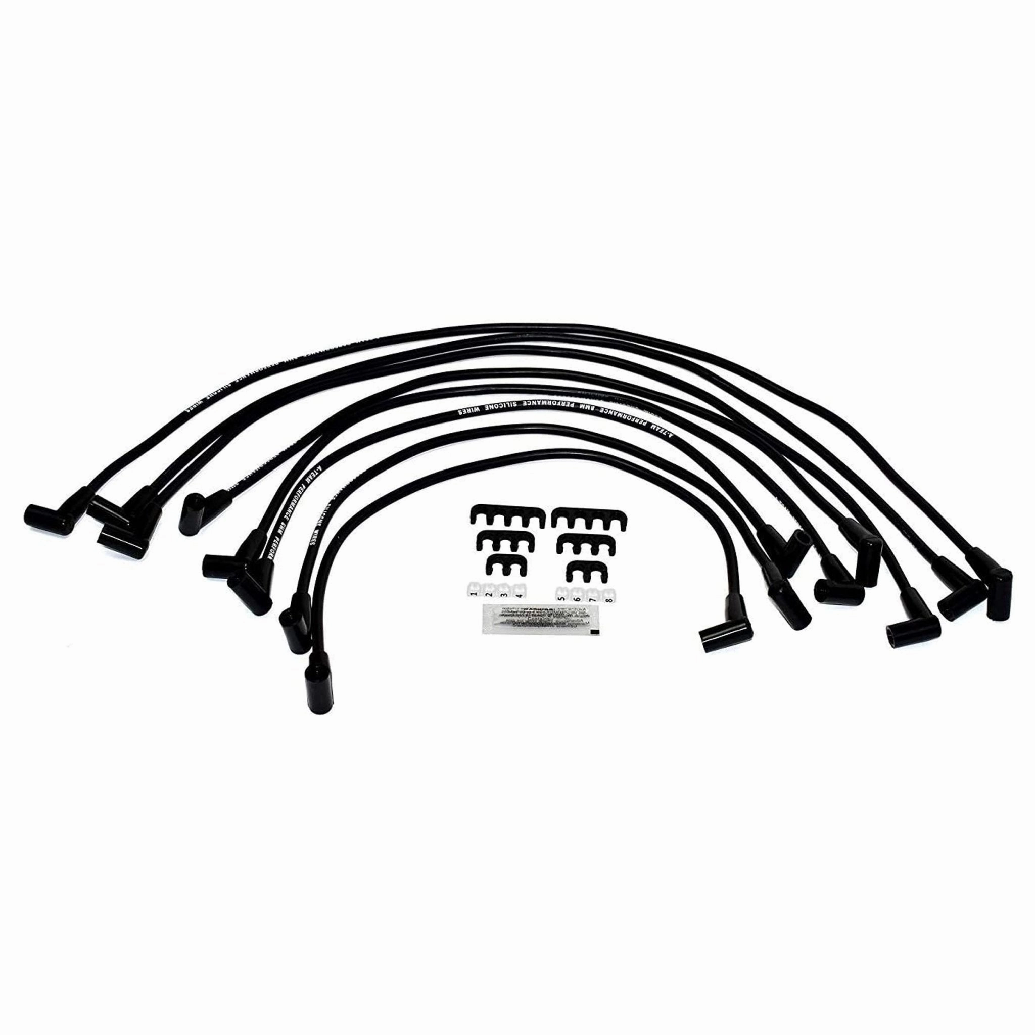 HEI Distributor with SBC Spark Plug Wires & HEI Pigtail Harness Complete Kit Compatible with Chevrolet Chevy GM GMC SBC 262 265 267 283 302 305 307 327 383 400 Black