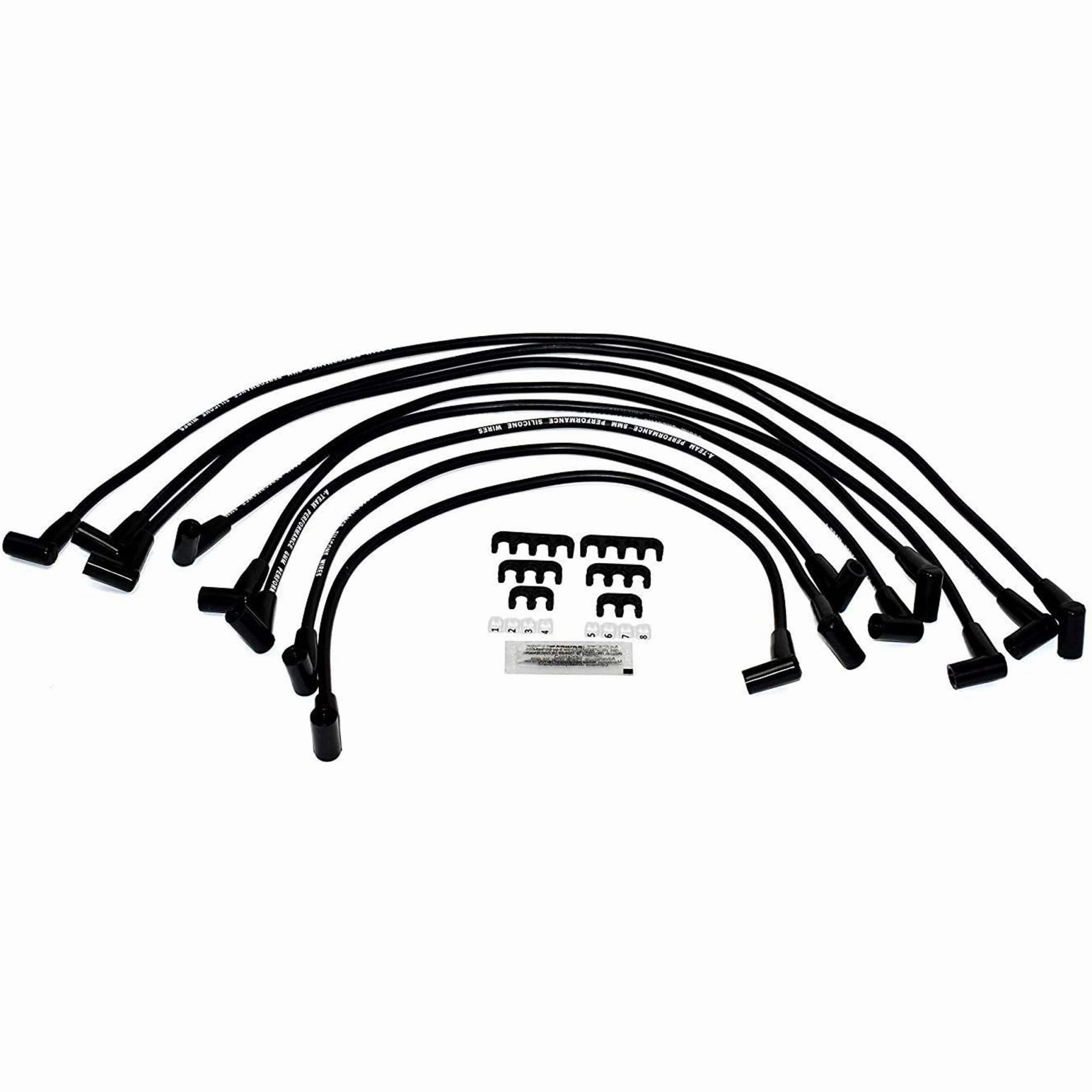 HEI Distributor with SBC Spark Plug Wires & HEI Pigtail Harness Complete Kit for Chevrolet Chevy GM GMC SBC 262 265 267 283 302 305 307 327 350 383 400 Red Cap