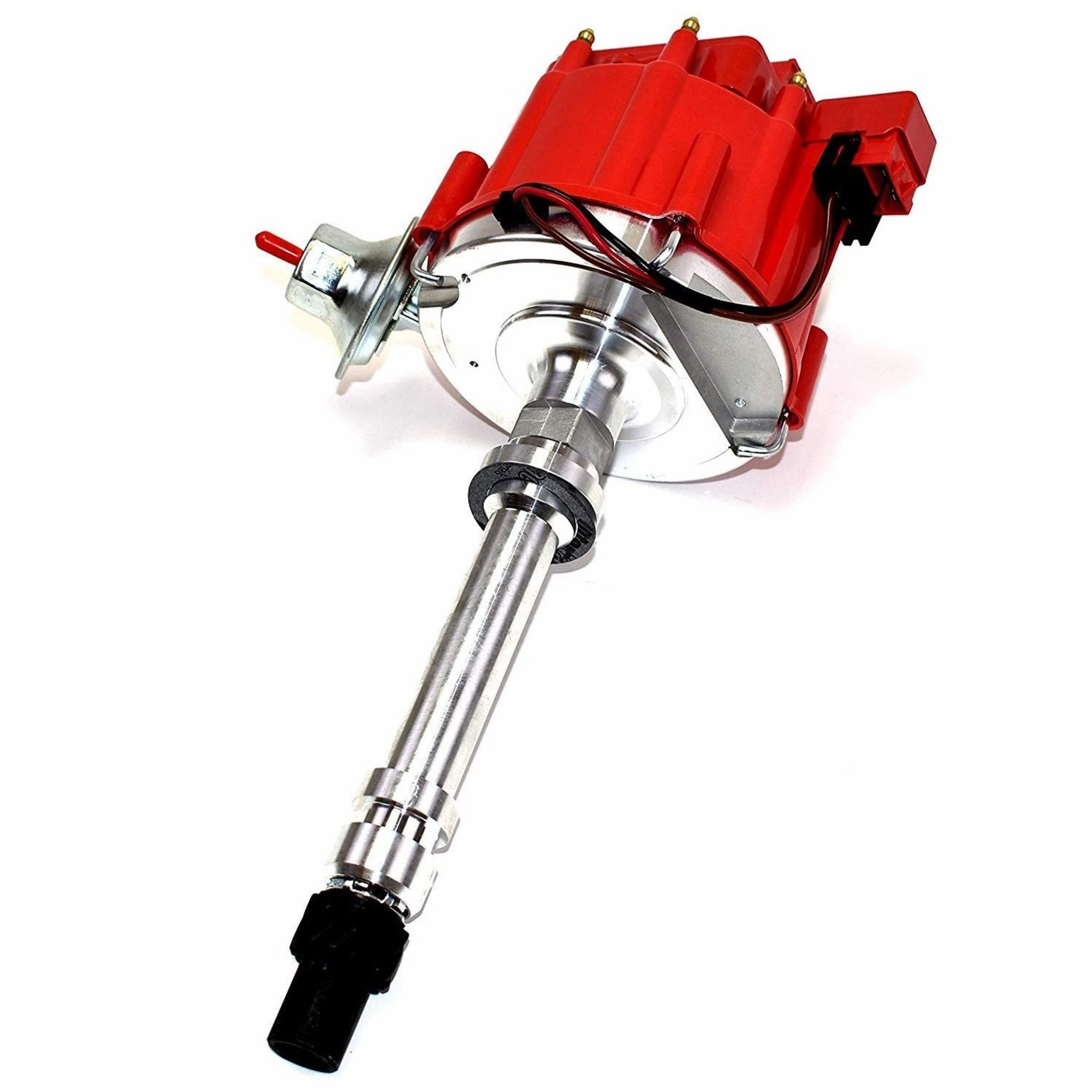 HEI Distributor with SBC Spark Plug Wires & HEI Pigtail Harness Complete Kit for Chevrolet Chevy GM GMC SBC 262 265 267 283 302 305 307 327 350 383 400 Red Cap