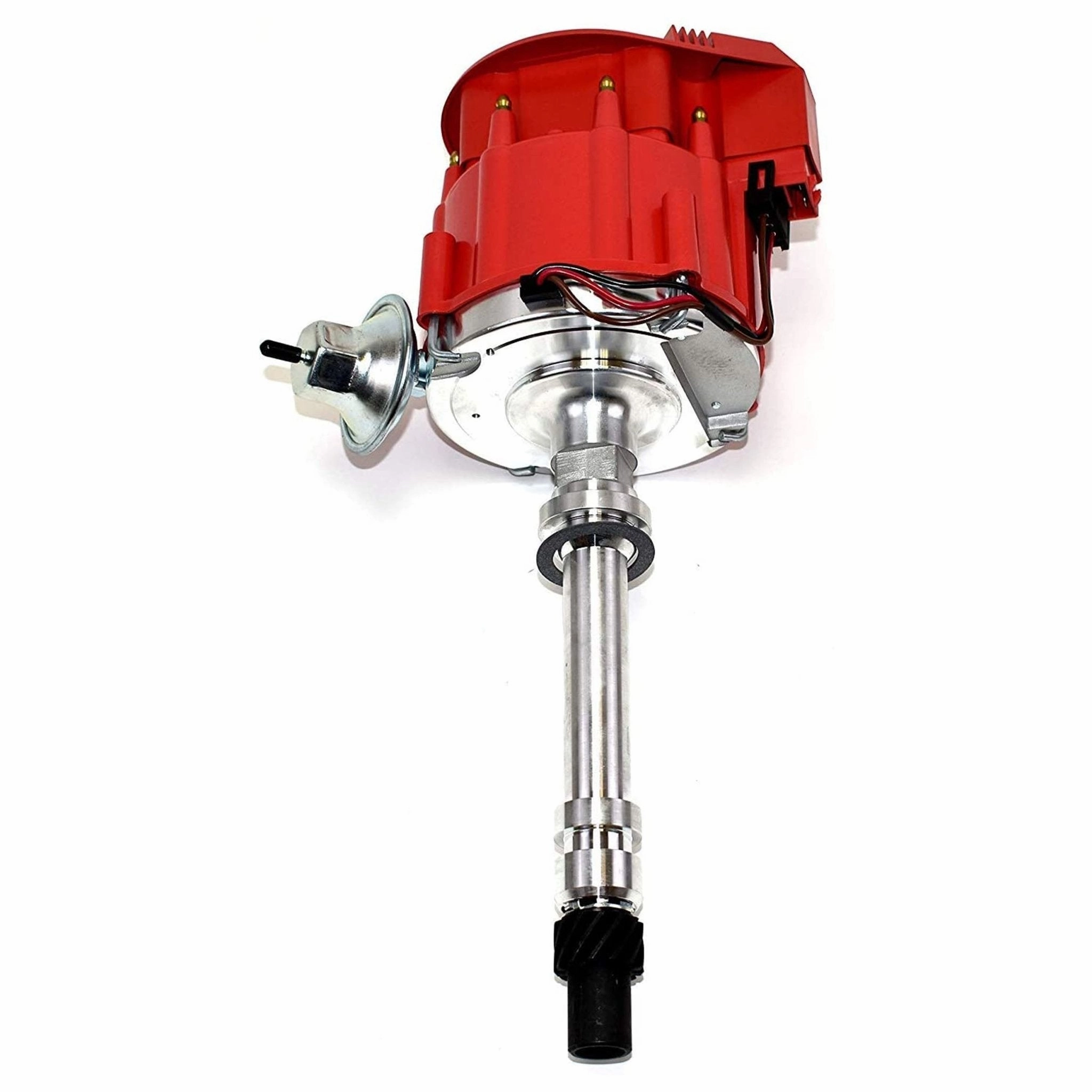 HEI Distributor with Spark Plug Wires & HEI Pigtail Harness Complete Kit Compatible with Chevrolet Chevy GM GMC Big Block Chevy BBC 396 427 Red Super Cap