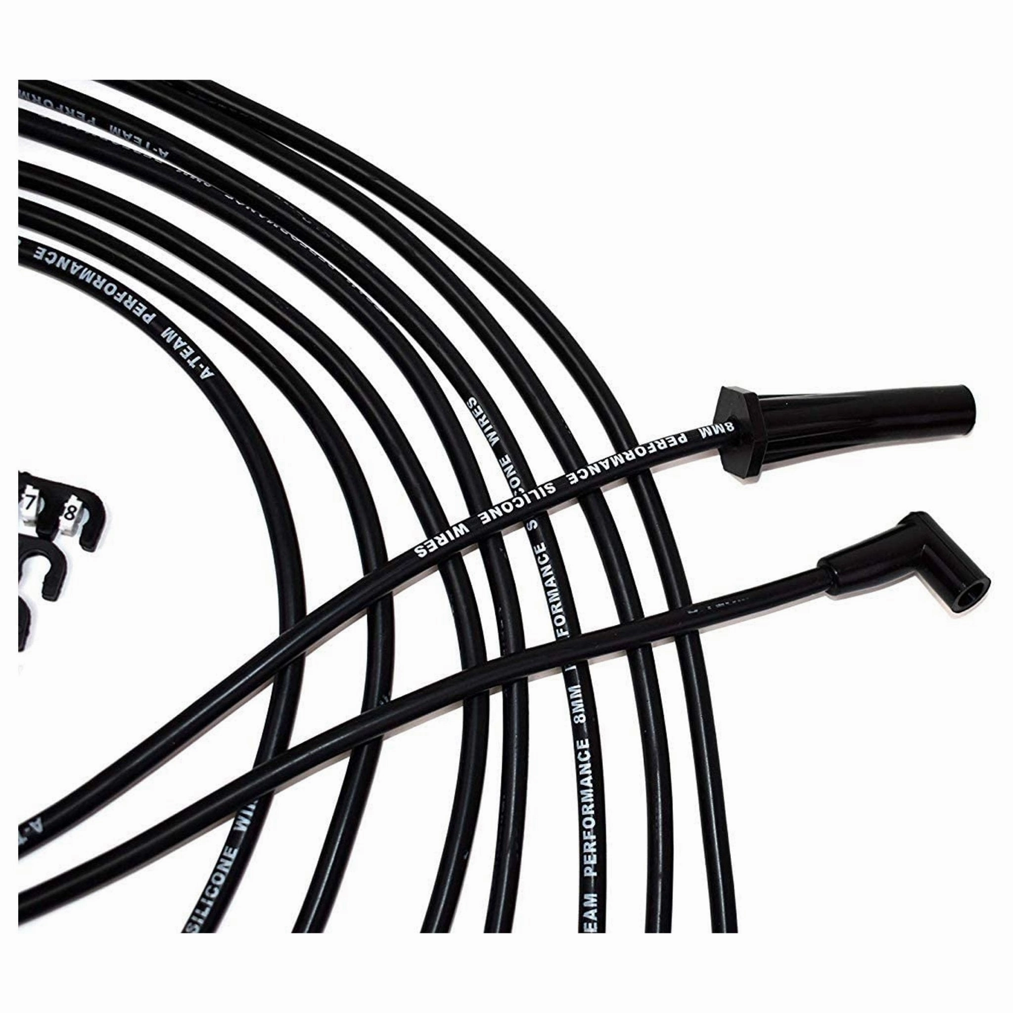 HEI Distributor with Spark Plug Wires & HEI Pigtail Harness Complete Kit Compatible with Chevrolet Chevy GM GMC Big Block Chevy BBC 396 427 Red Super Cap