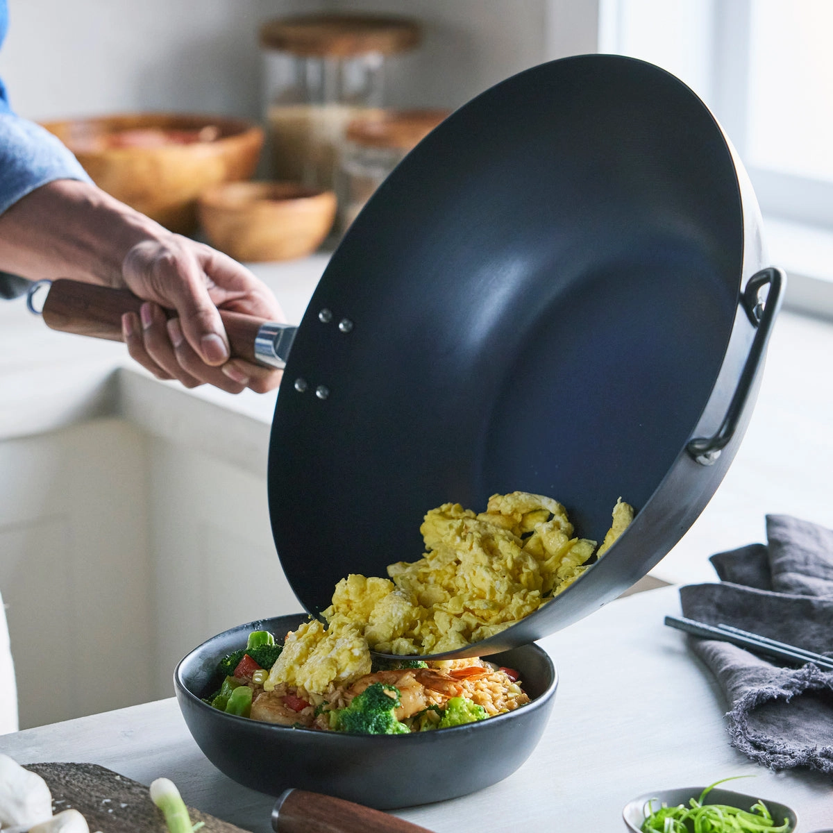 Kyoto Carbon Steel 14" Wok | Black