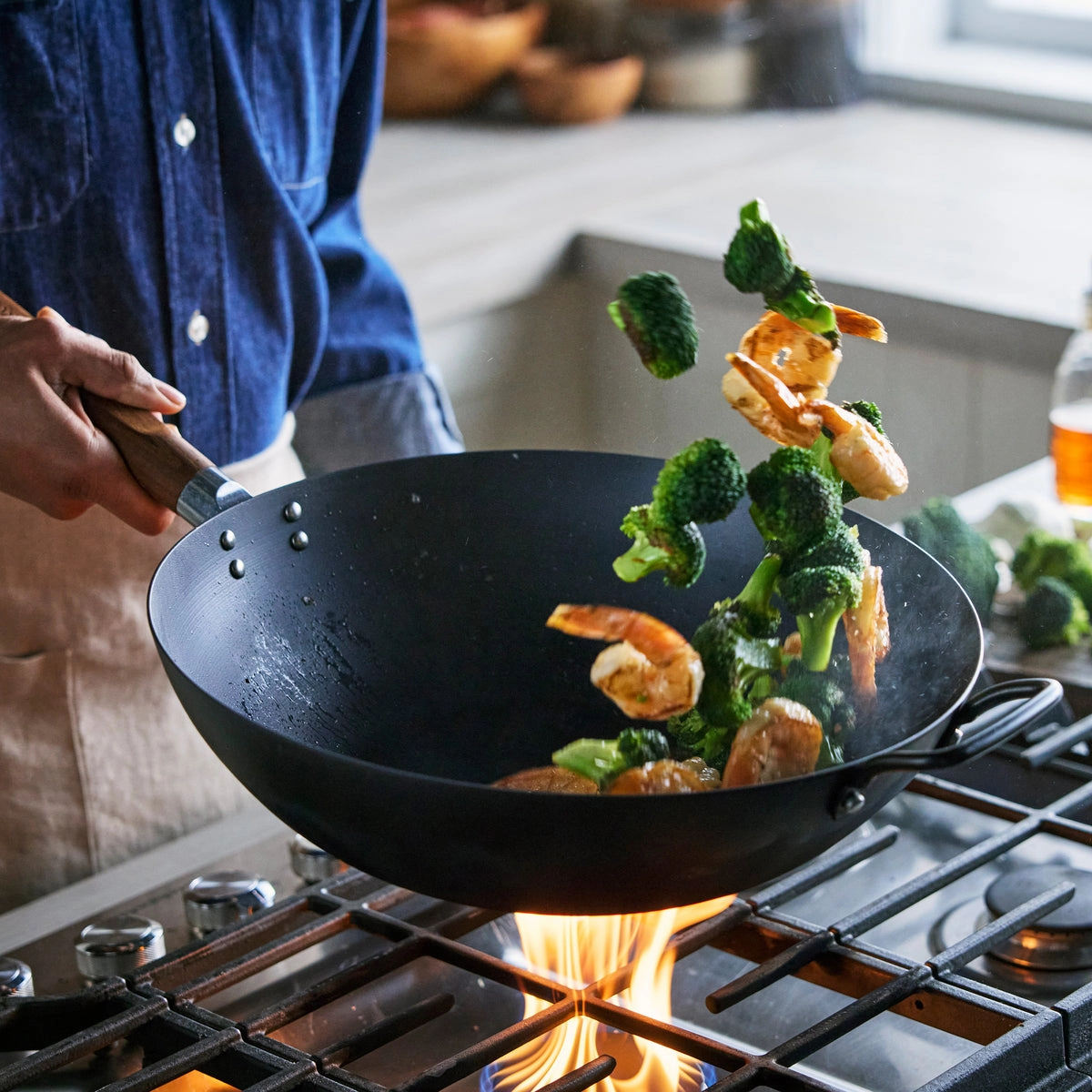 Kyoto Carbon Steel 14" Wok | Black