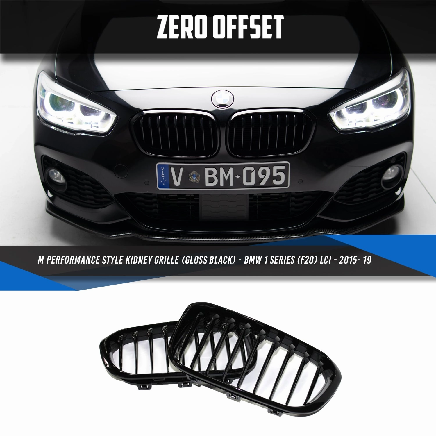 M Performance Gloss Black Grille (Single Slat) For BMW 1 Series F20 LCI 2015-2019