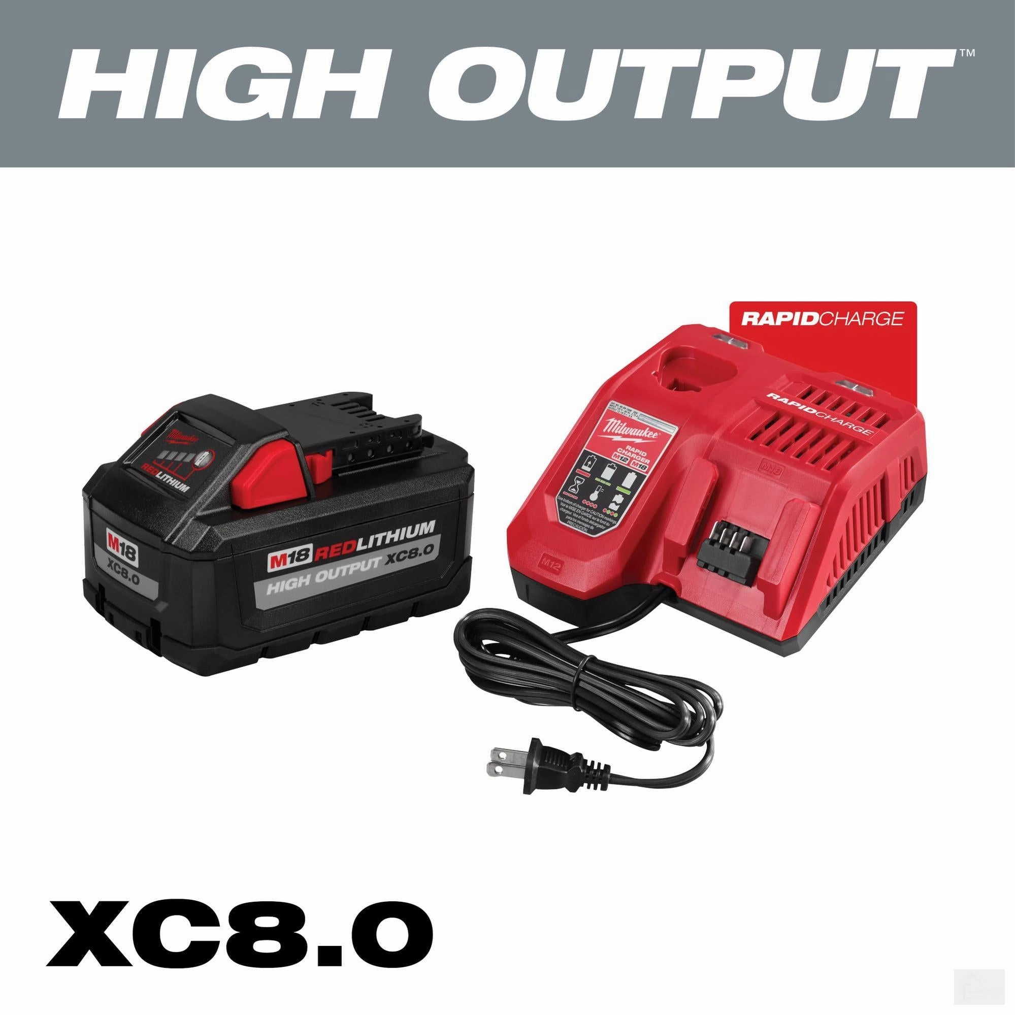 Milwaukee M18™ REDLITHIUM HIGH OUTPUT™ XC8.0 Starter Kit (48-59-1880)