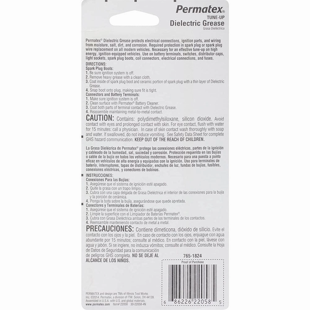 PERMATEX 22058 Dielectric Tune-Up Grease, 3 oz. Tube