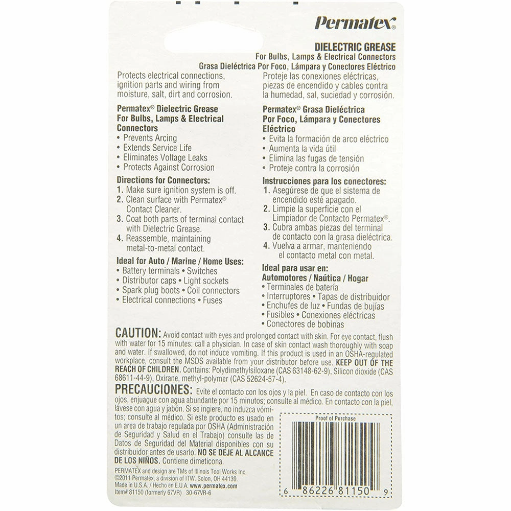 Permatex 81150 Dielectric Tune-Up Grease, 0.33 oz. Tube