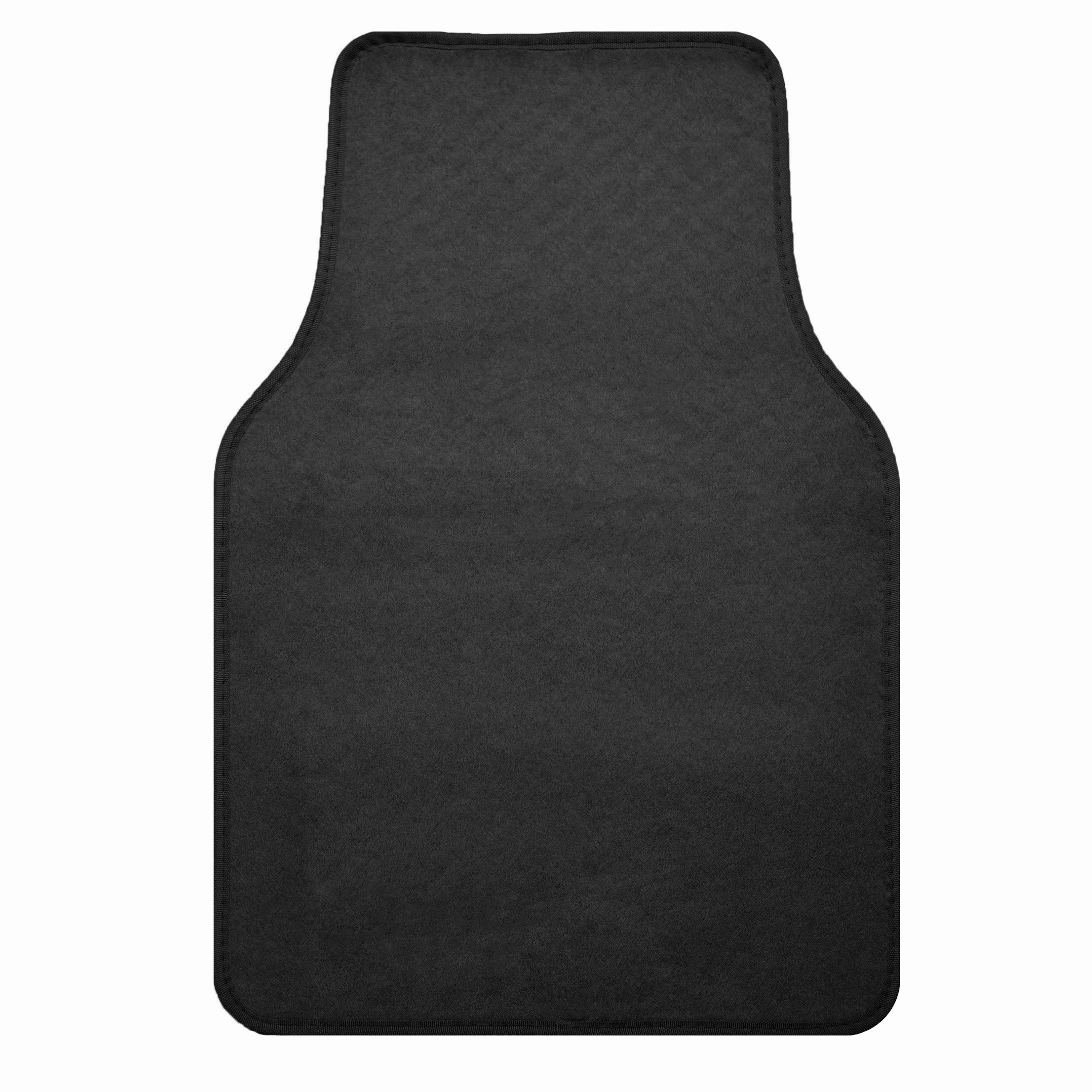 Premium Carpet Floor Mats with Heel Pad Floor Liners - Full Set Black