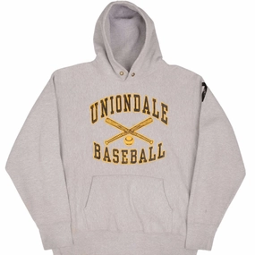 VINTAGE REVERSE WEAVE UNIONDALE BASEBALL SWEATSHIRT HOODIE 1990S XL MADE IN USA